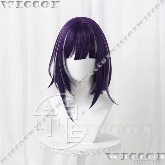 Tsukumo Ima Hundred Game Cosplay Line Red School Uniform Student Suit Purple Wig Halloween Carnival Party Man Clothes Cos Prop