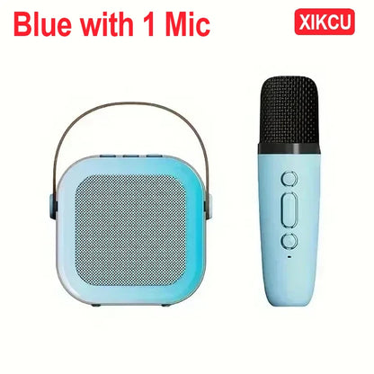 XIKCU Karaoke Machine With 2 Wireless Microphones Portable Wireless RGB Lights Gift Speaker Set Home Karaoke For Party Birthday