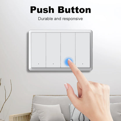 Tuya ZigBee3.0 Smart Switch No Neutral Wire Intelligent US Wall Button Light Switch AC100-240V APP Voice Control With Alexa