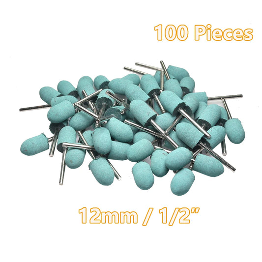 100 pcs/bag Rubber Polishing Points Jewelry Amber Woodcarving Grinding Heads Die Grinder Accessories