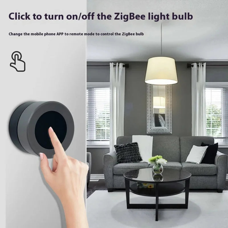 Tuya Zigbee Smart Scene Switch with Knob Dimmer & CCT Control, Wireless Wall Switch, App & Voice Control for Home Automation