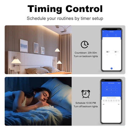 Tuya ZigBee3.0 Smart Switch No Neutral Wire Intelligent US Wall Button Light Switch AC100-240V APP Voice Control With Alexa