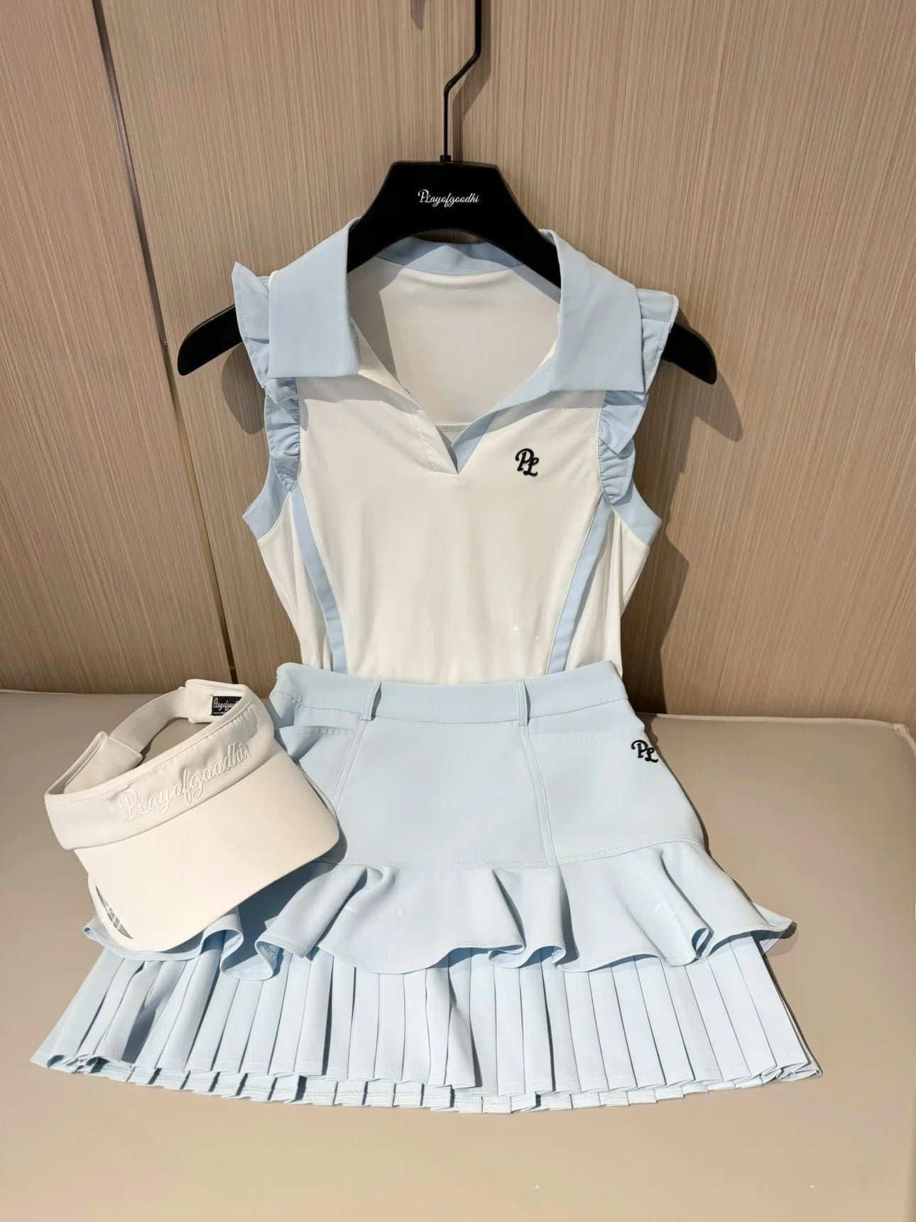 Women's Golf Skirt Set ort Sve Qui Dry Breathable Tennis Outfit Summer Korean Sle Golf Clothing Fast Drng Sportswear