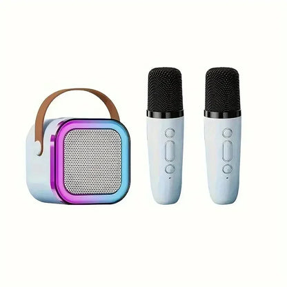 XIKCU Karaoke Machine With 2 Wireless Microphones Portable Wireless RGB Lights Gift Speaker Set Home Karaoke For Party Birthday