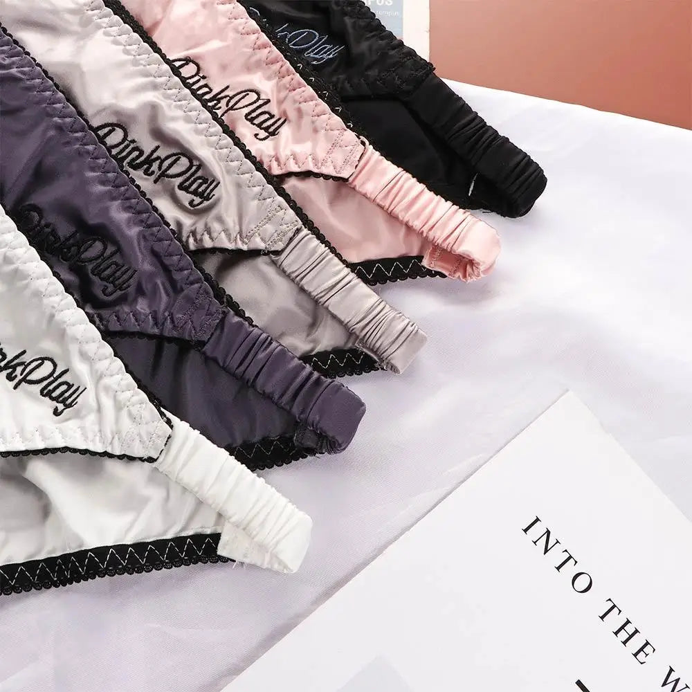 Yoga Underpants Low Waist Embroidery Thong Smooth Panty Sport Panties Underwear Briefs