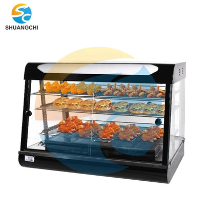 Counter Food Display Warmer Curved Glass Cake Warming Showcase Cabinet Restaurant Kitchen Equipment For Sale