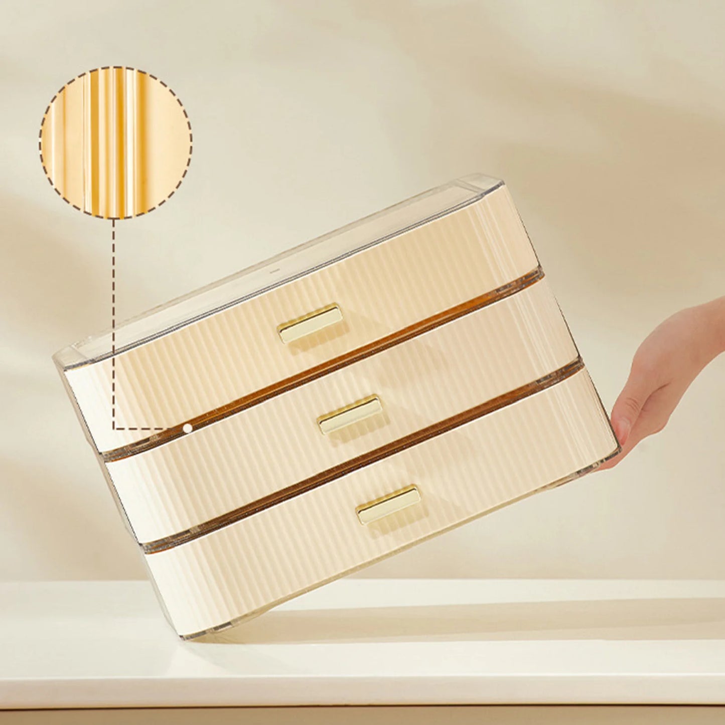 ZK30 INS Storage Makeup Cosmetic Case Waterproof Makeup Organizer Jewelry Box Woman Beauty Skin Care Drawer Home Storage Box