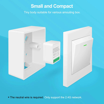 Tuya Mini 16A WiFi Switch Smart Life App 2 Way Control Smart Home Automation Module Interruptor Work for Alexa Google Home