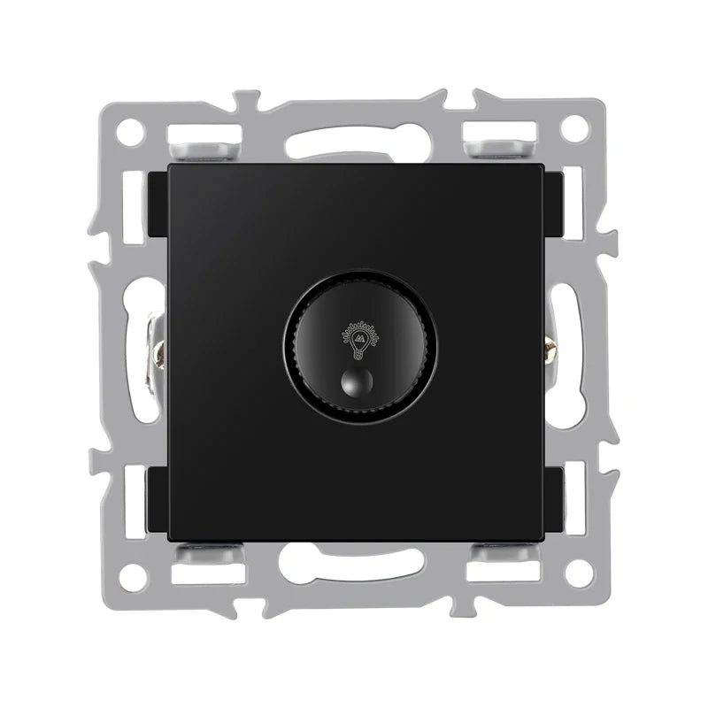 wall-mounted module diy European standard black tempered crystal glass panel socket light switch button function combi