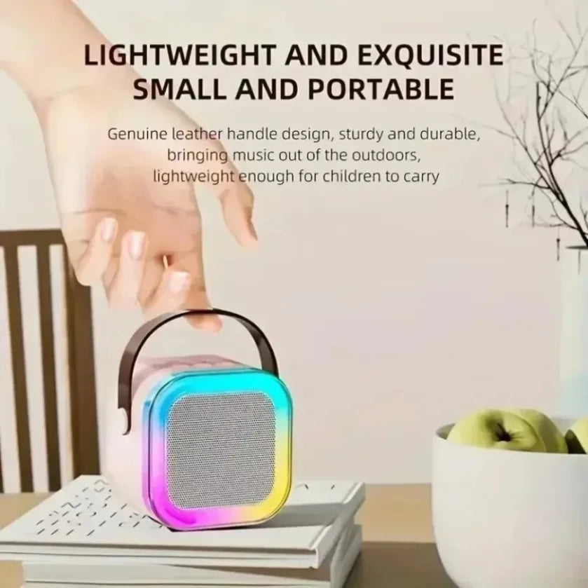 XIKCU Karaoke Machine With 2 Wireless Microphones Portable Wireless RGB Lights Gift Speaker Set Home Karaoke For Party Birthday