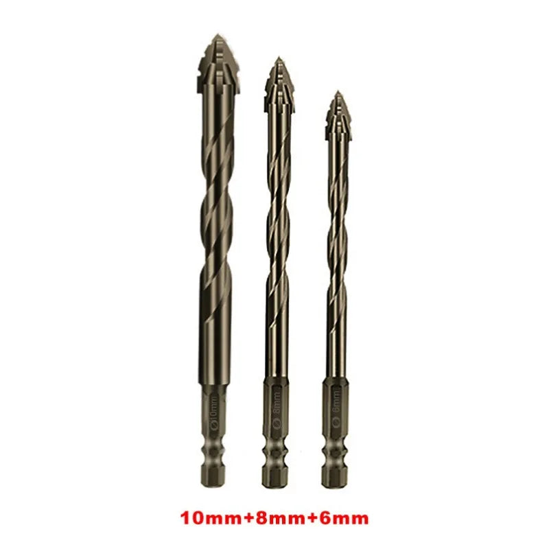 10/7PCS Serrated Drill Bits Set High Strength Special Serrated Twist Bits 3-12mm For Concrete/Tile/Glass Drilling Tools Set