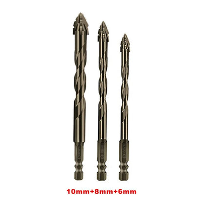 10/7PCS Serrated Drill Bits Set High Strength Special Serrated Twist Bits 3-12mm For Concrete/Tile/Glass Drilling Tools Set