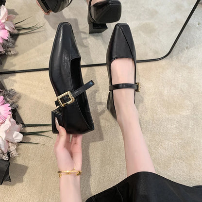 Women's Mary Jane Leather Shoes - British Style, Anti-Slip, New Arrival, Stylish, Retro French Design, Casual Shoes
