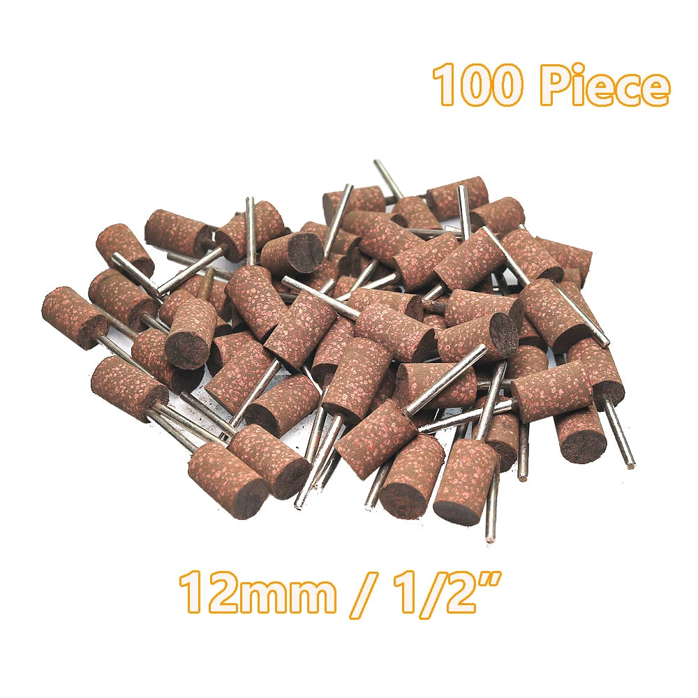 100 pcs/bag Rubber with Abrasives Sharper Mounted Points Coarse Grinding Heads for Metal Mable Glass