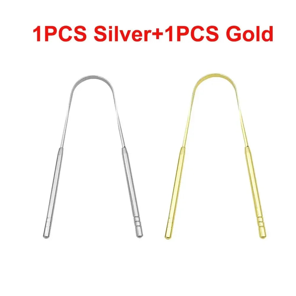 1/3pcs U-Shaped Tongue Scraper Tongue Coating Cleaner Stainless Steel Removes Bad Breath Fresh Breath Cleaning Unisex Oral Tool