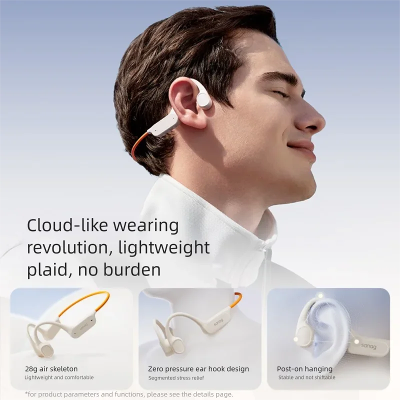 Sanag B33S AI Earphone Bone Conduction Bluetooth Earphone 32GB Memory IPX8 Swimming Headphones Flash-sale Wireless Headset MP3