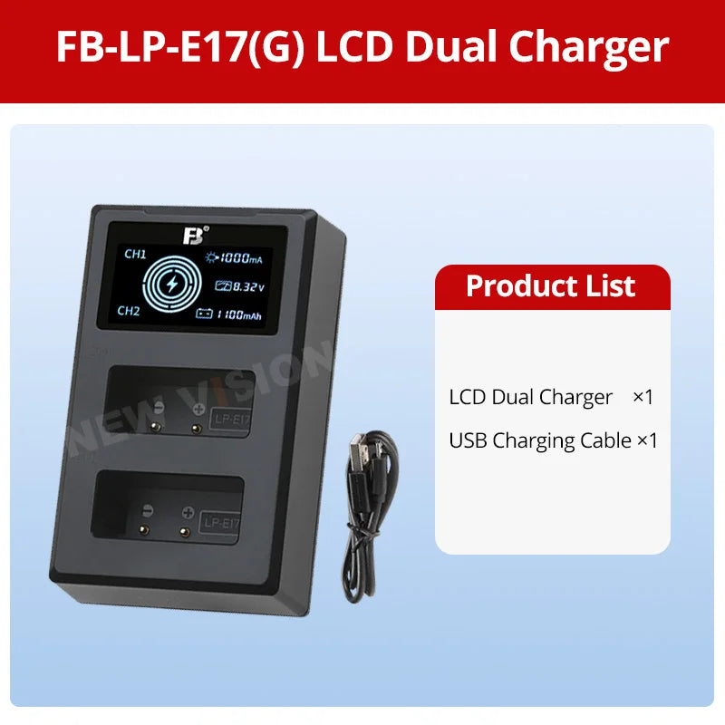 FB LP-E17 Camera battery for R50/R8/200d II/R10/RP/M6mark2/800D/760D/750D/200D/77D/M5/M3