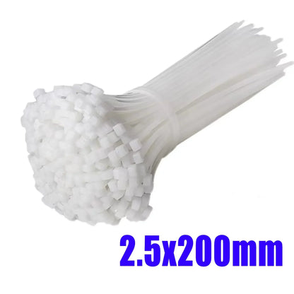 10-1000 pcs plastic clamping collar rilsan Cable ties clamp greenhouse plastic clamps self-tightening plastic necklace belts