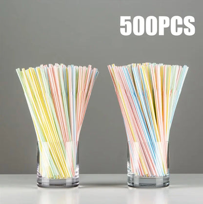 100-1000PCS Drinking Straws Colorful & Black rietjes Flexible Wedding Party Supplies Drinking Beverage Straws Kitchen Wholesale