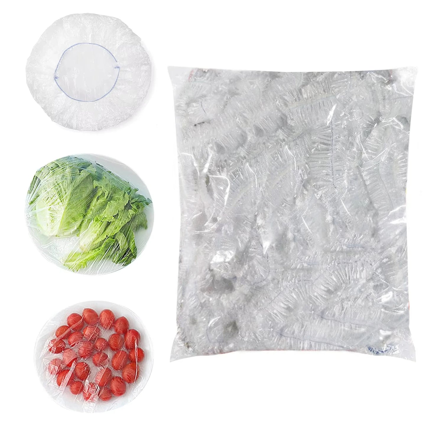 100 Pieces Disposable Food Covers Food Storage Container Covers Waterproof Elastic Food Wrap for Outdoor Kitchen