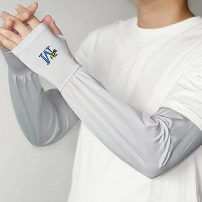 1 Pair Mens Ice Arm Sleeves Sunscreen Elastic Driving Gloves Outdoor UV Protection Arm Cover Sleeves Lightweight Cool Muff New