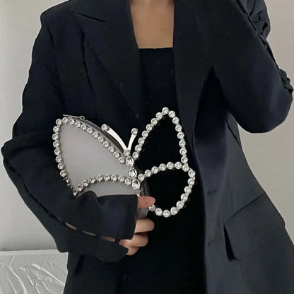 Women's Clutches Fashion Party Rhinestone Butterfly Shape Mini Handbag