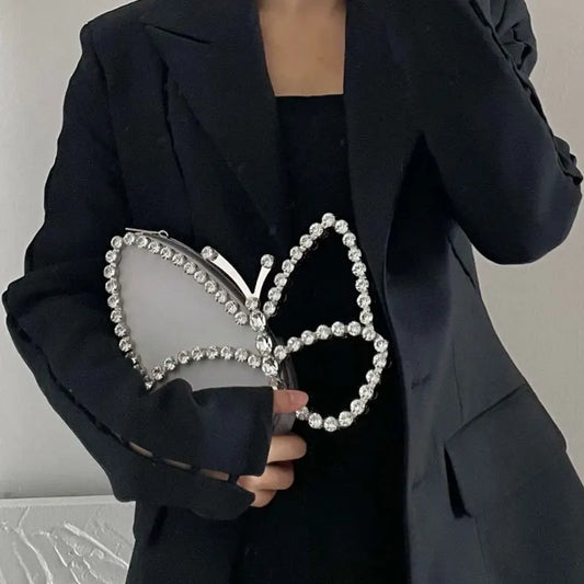 Women's Clutches Fashion Party Rhinestone Butterfly Shape Mini Handbag