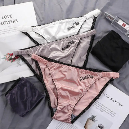Yoga Underpants Low Waist Embroidery Thong Smooth Panty Sport Panties Underwear Briefs