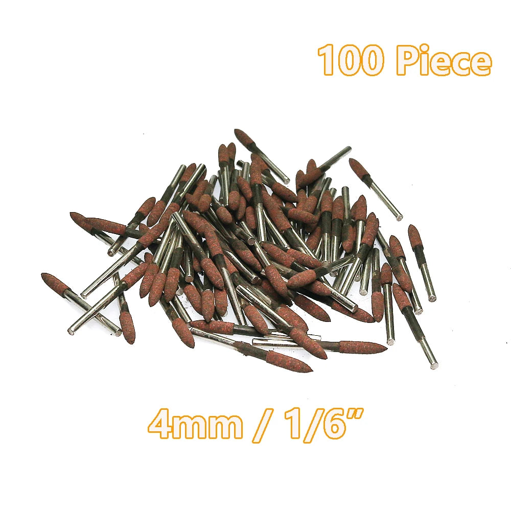 100 pcs/bag Rubber with Abrasives Sharper Mounted Points Coarse Grinding Heads for Metal Mable Glass