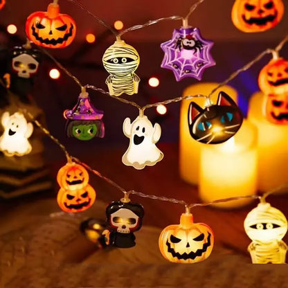 1.5/3m/6m Halloween Light String Mummy Pumpkin Ghost Lantern String Ghost Festival Supplies Happy Halloween Party Decor 2025