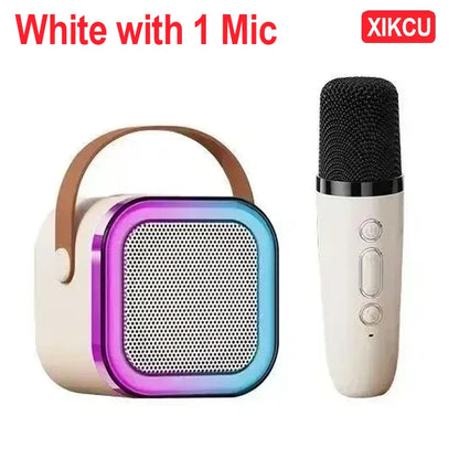 XIKCU Karaoke Machine With 2 Wireless Microphones Portable Wireless RGB Lights Gift Speaker Set Home Karaoke For Party Birthday