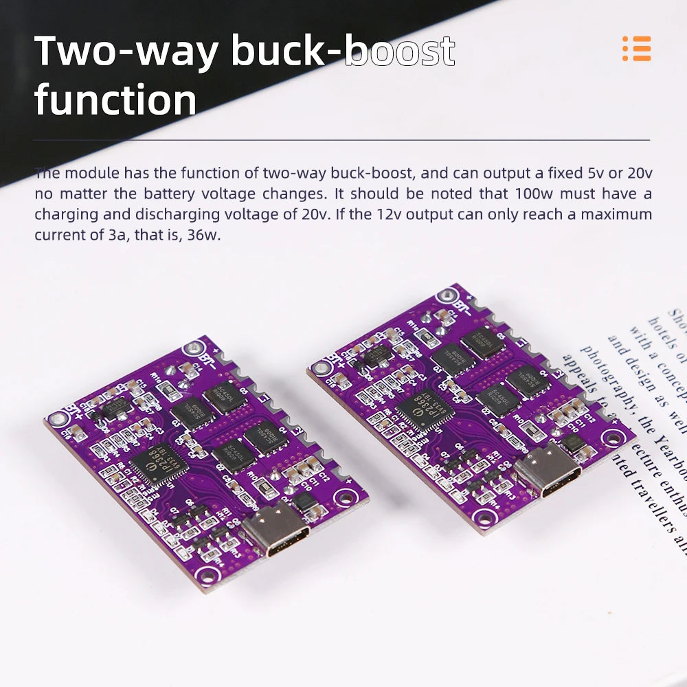 IP2368 100w Bidirectional Fast Charging Module Buck-Boost Type-c Interface 4S Lithium Battery High-Power Fast Charging Board