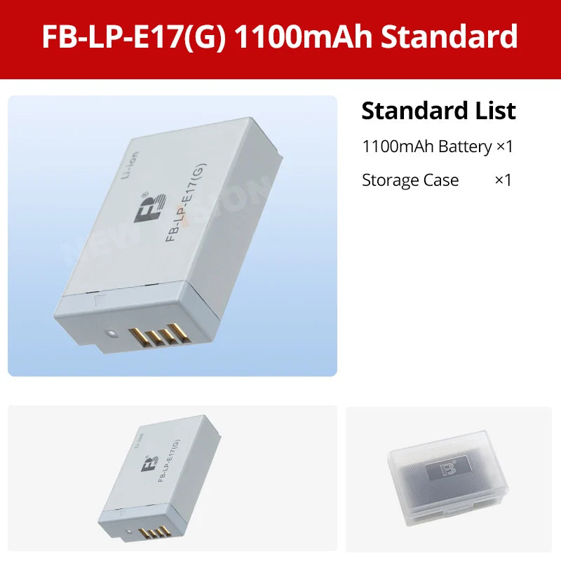 FB LP-E17 Camera battery for R50/R8/200d II/R10/RP/M6mark2/800D/760D/750D/200D/77D/M5/M3