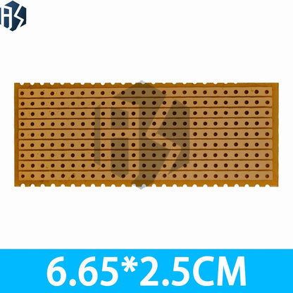 ‌Universal Matrix Prototype PCB Board – 25x64mm (2.5x6.4cm) Single-Row Continuous Plated Through-Holes, 2.54mm Pitch | FR4
