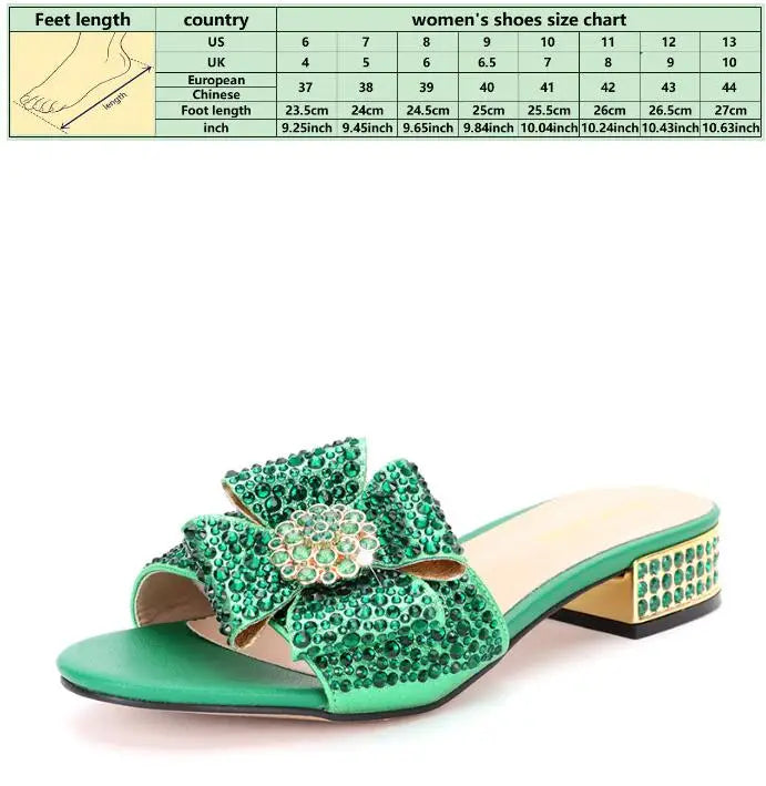 Women's Large Size Low Heel Flats 38 To 44 Cross-border New Diamond Crystal Wedding Party Banquet Shoes Handbags Luxury Designer