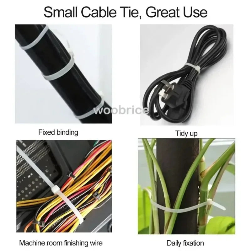 10-1000 pcs plastic clamping collar rilsan Cable ties clamp greenhouse plastic clamps self-tightening plastic necklace belts