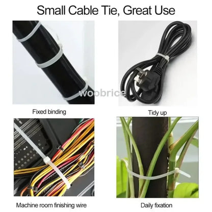 10-1000 pcs plastic clamping collar rilsan Cable ties clamp greenhouse plastic clamps self-tightening plastic necklace belts