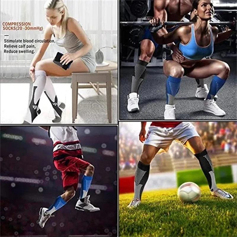 Unisex Running Men Women Compression Socks For Football Anti Fatigue Pain Relief 20-30mmhg Compression Socks Fit For Sport Socks