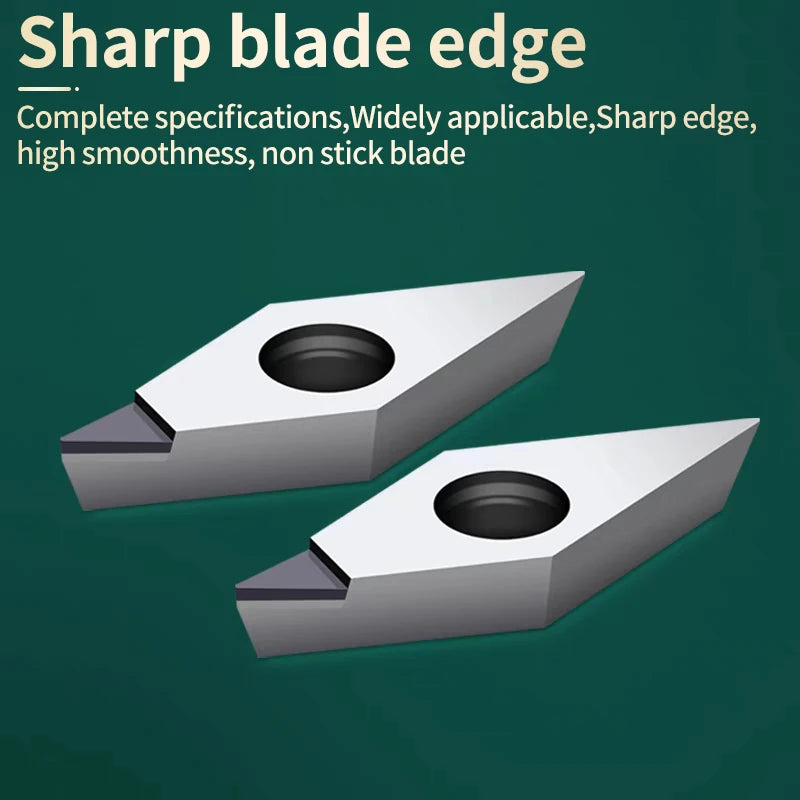 UFS TAP 10PCS CNC aluminum PCD blade VCGT1103/1604 diamond grain gemstone cutting head outer circle inner hole lathe blade