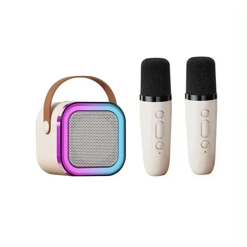 XIKCU Karaoke Machine With 2 Wireless Microphones Portable Wireless RGB Lights Gift Speaker Set Home Karaoke For Party Birthday