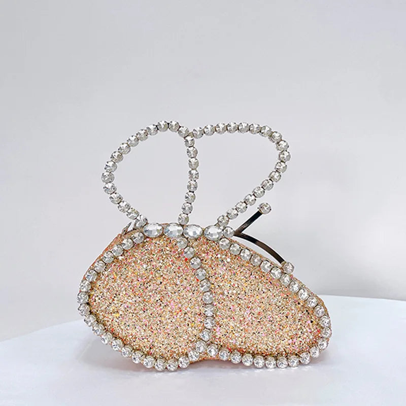 Women's Clutches Fashion Party Rhinestone Butterfly Shape Mini Handbag