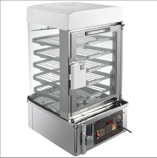Black Heated Display Cabinet Pie Warmer Hot Food Showcase Fried Chicken Food Display Warmer