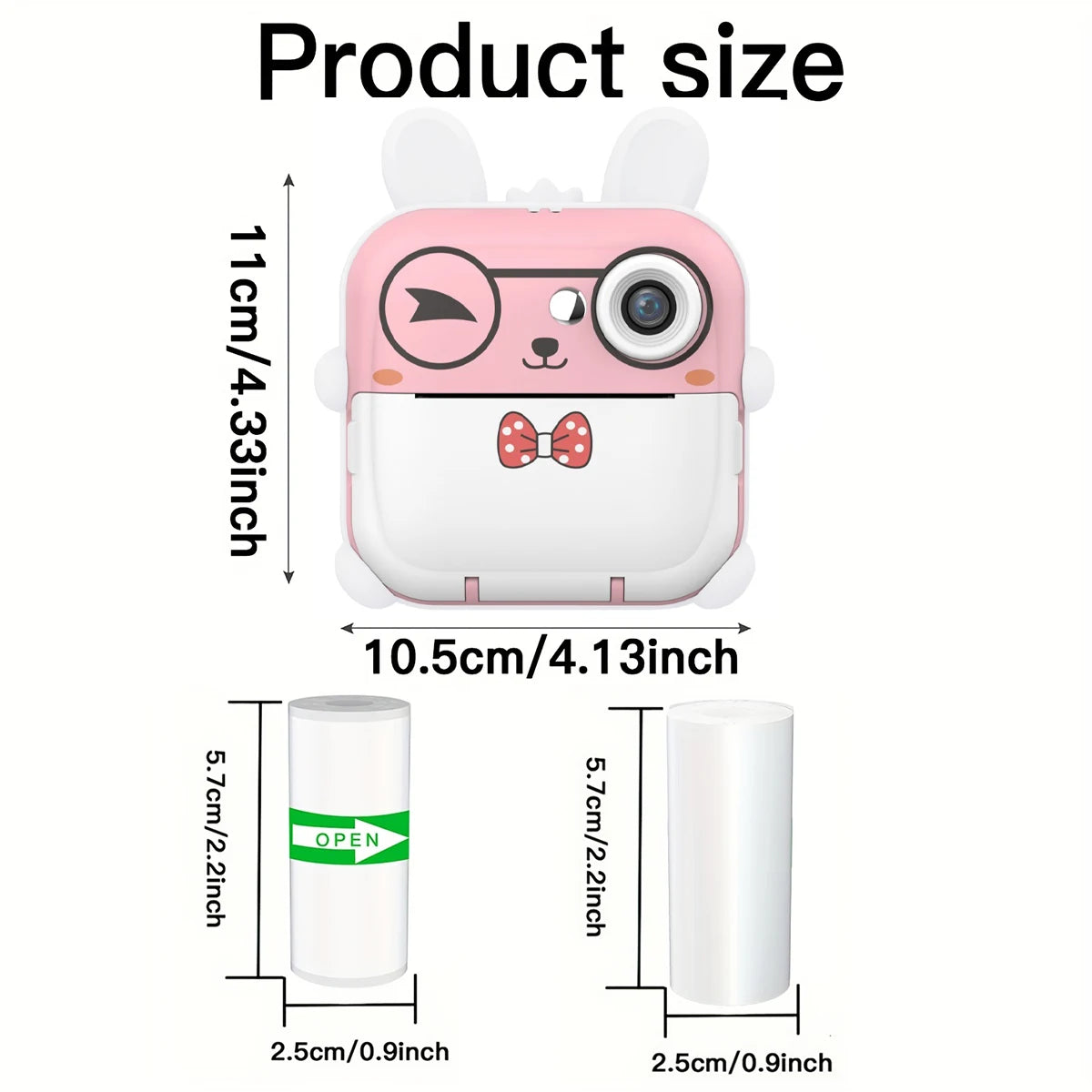 Youngsters' Digital Camera with Printing Function, Portable Multifunctional Photo Printer Camera with Rechargeable 18650 Lithium