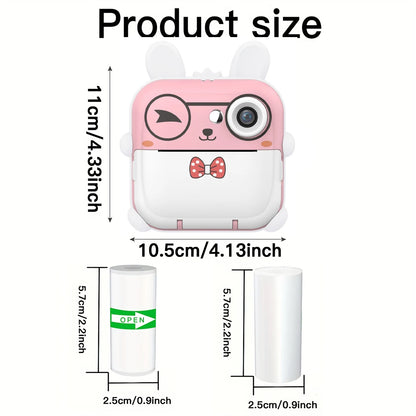 Youngsters' Digital Camera with Printing Function, Portable Multifunctional Photo Printer Camera with Rechargeable 18650 Lithium
