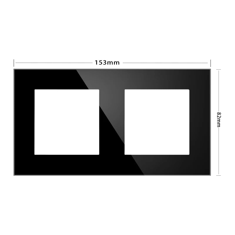 wall-mounted module diy European standard black tempered crystal glass panel socket light switch button function combi