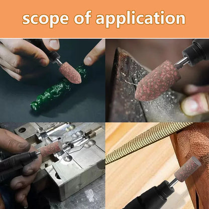 100 pcs/bag Rubber with Abrasives Sharper Mounted Points Coarse Grinding Heads for Metal Mable Glass