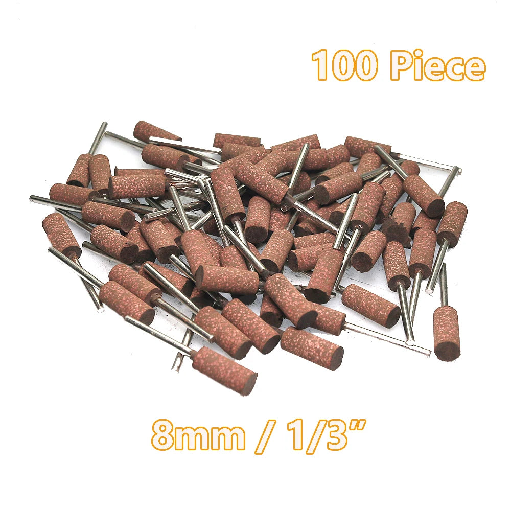 100 pcs/bag Rubber with Abrasives Sharper Mounted Points Coarse Grinding Heads for Metal Mable Glass