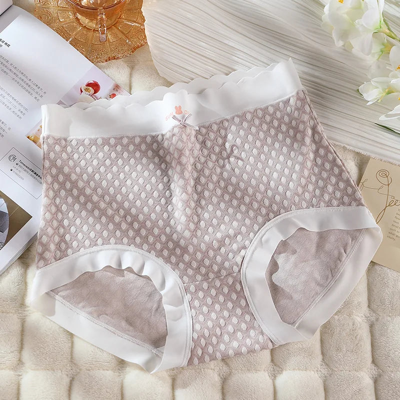 XL-3XL Women's Underwear Sexy Lace Panties Plus Size High-Waisted Seamless Comfort Briefs Fashion Solid Color Underpants