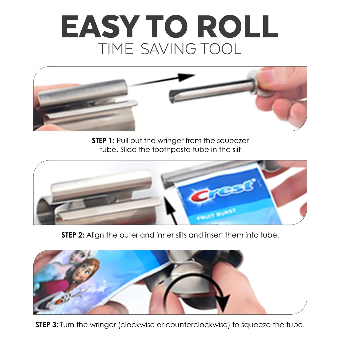 1 pc Toothpaste Squeezer Tube Roller Stainless Steel Tube Squeezer Tube Roller Save toothpaste and eliminate toothpaste waste