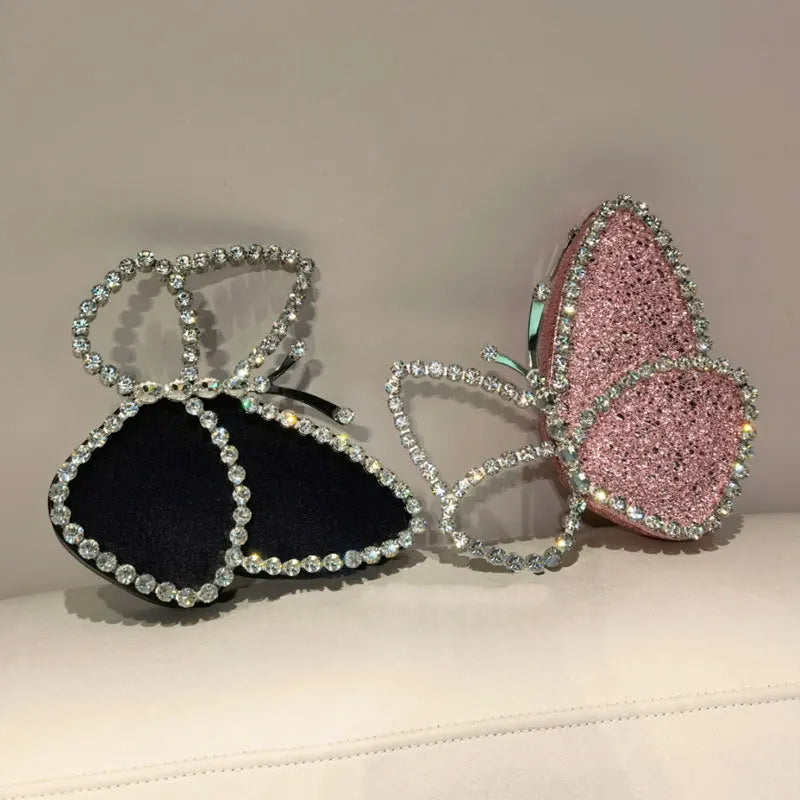Women's Clutches Fashion Party Rhinestone Butterfly Shape Mini Handbag